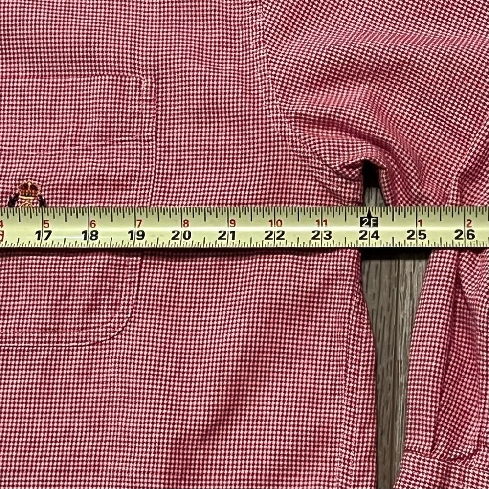 CHAPS Ralph‎ Lauren Men's L RED Checked Long Sleeve Button-Down Shirt CREST LOGO - Picture 10 of 12
